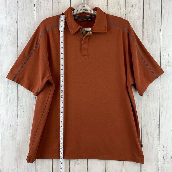 REI Orange Cotton Blend UPF 50+ Short Sleeve Outdoors Polo Shirt Size Large - Picture 7 of 11